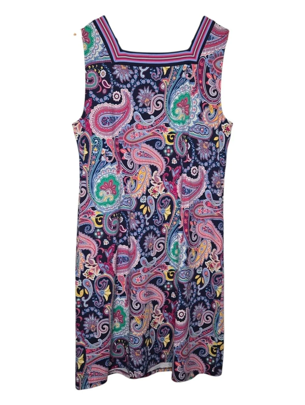 Talbots Womens Intricate Paisley Print Effortless Jersey Shift Dress XL